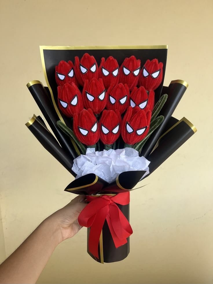 Spiderman tulips bouquet